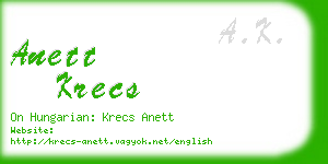 anett krecs business card